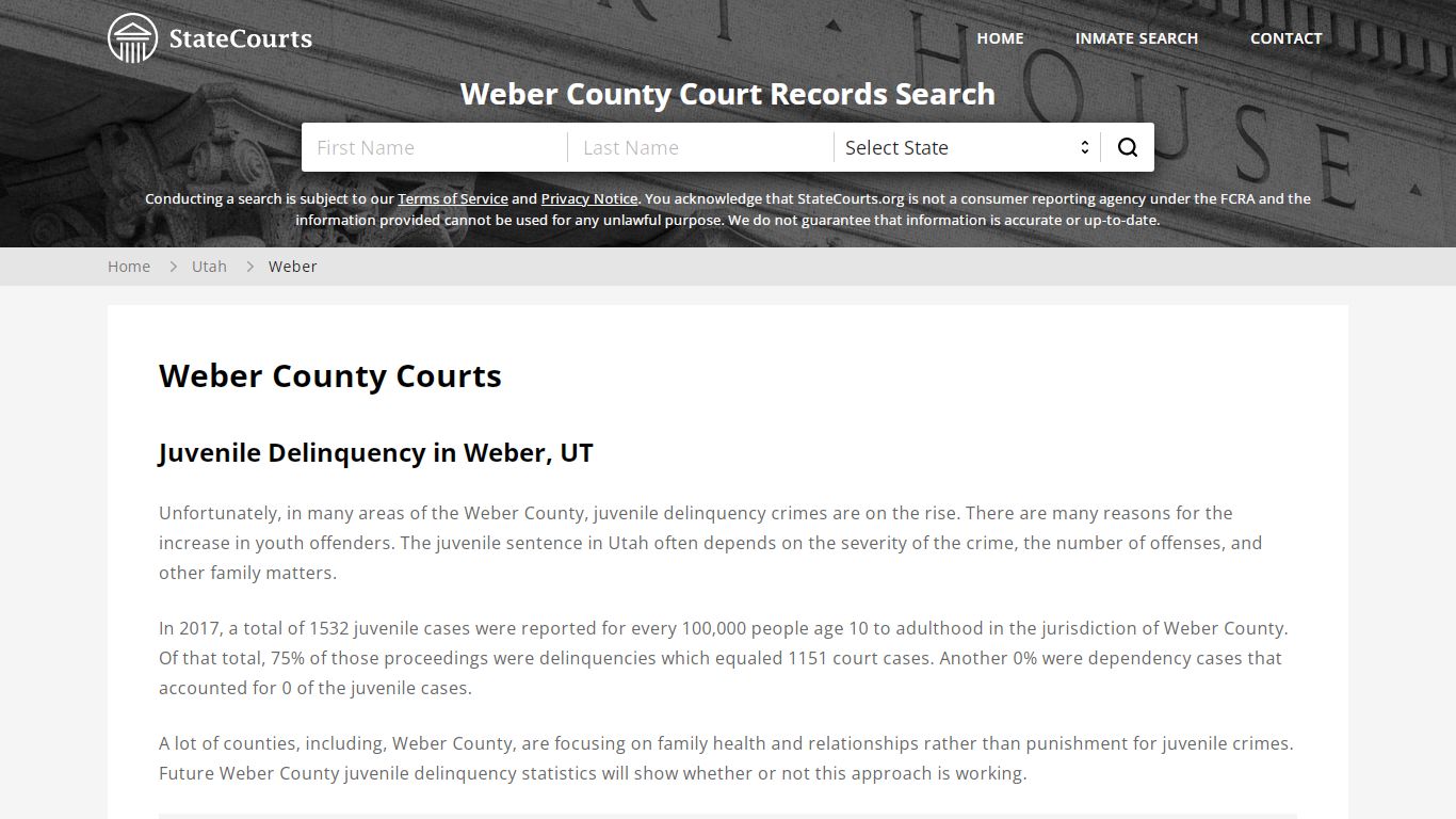 Weber County, UT Courts - Records & Cases - StateCourts