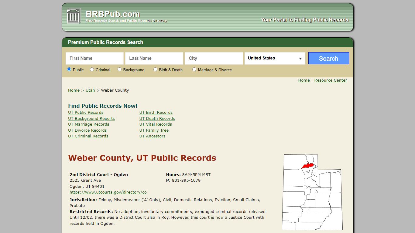 Weber County Public Records | Search Utah Government Databases