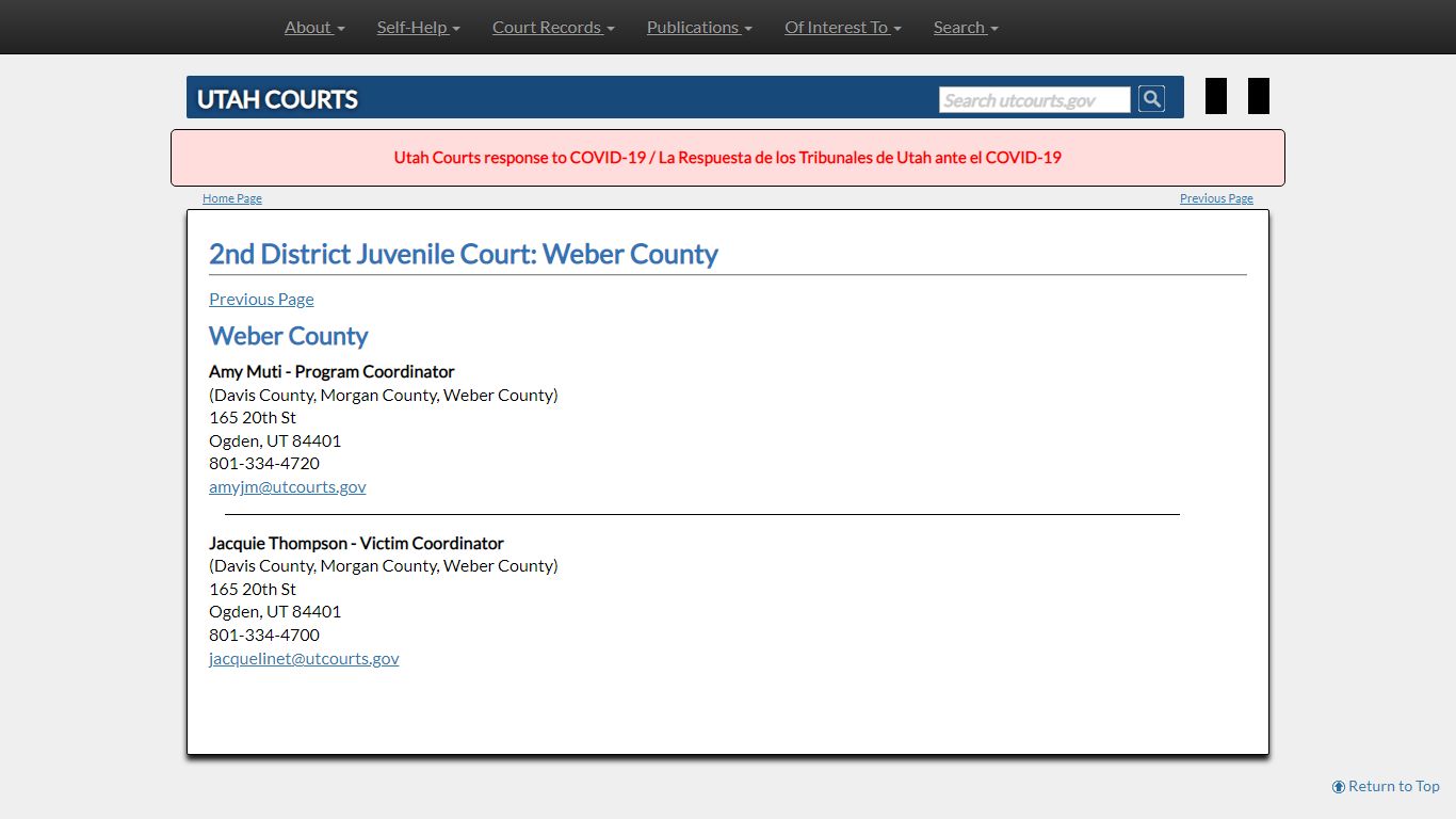 2nd District: Weber County - Utah Courts